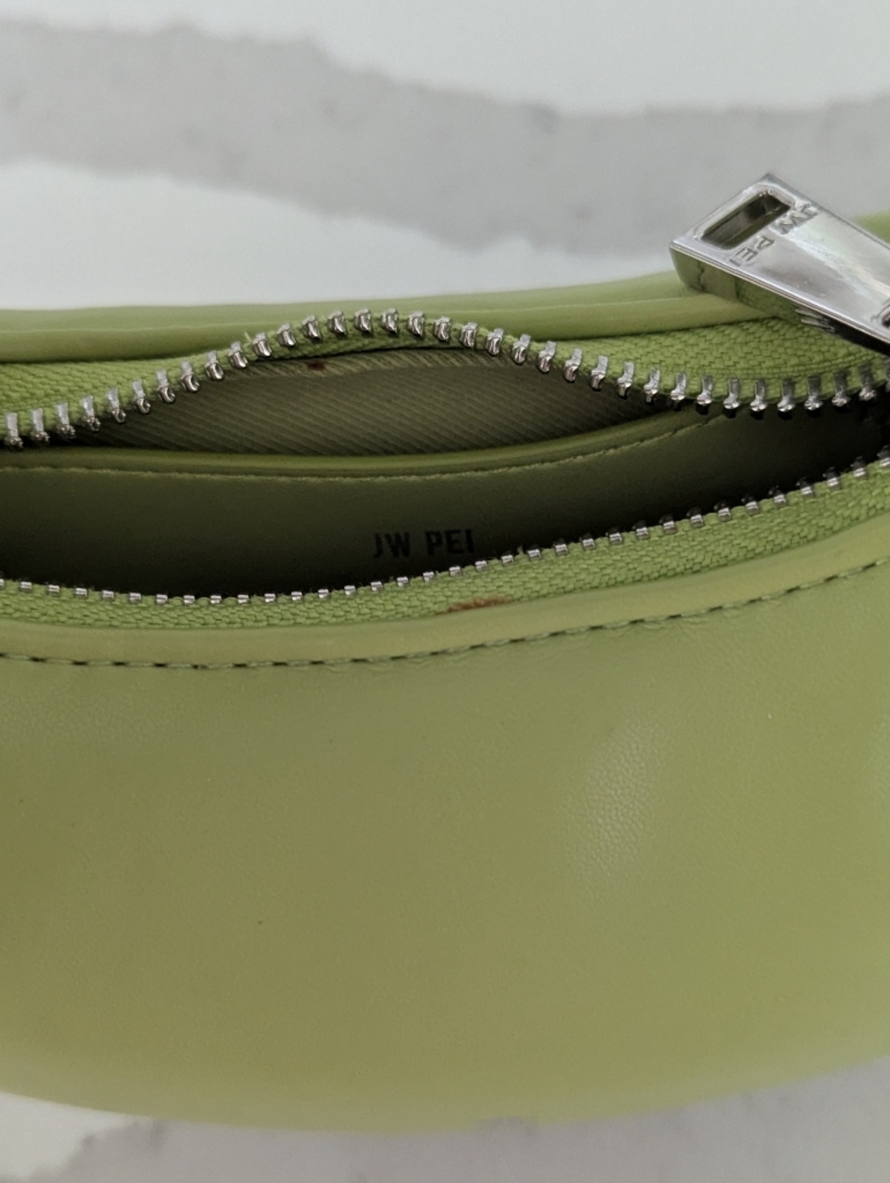 JW PEI Abacus Top Handle Bag Ring Accent Grass Green Sculptural vegan Purse - Picture 7 of 11